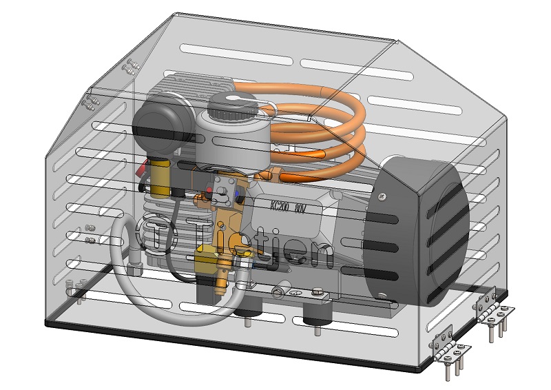 Elektrischer Kompressor am Linde P250 mit Abdeckhaube